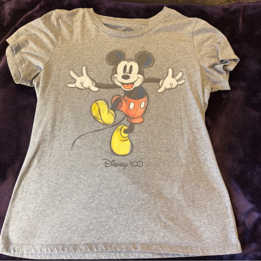 Disney 100 year celebration‎ Mickey Mouse Gray T-Shirt - Picture 2 of 4